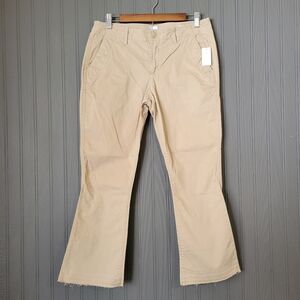 NWT GAP Crop Kick Khaki Pants Wide Leg Flare Tan Women's Size 6R